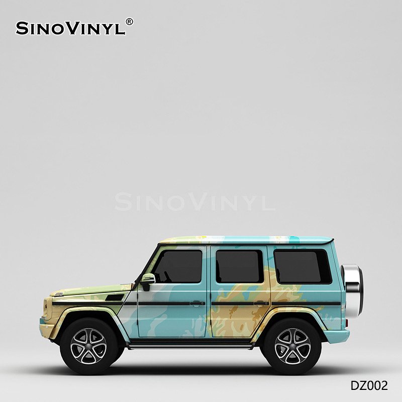 DZ002 Map Painting Customized Car Vinyl Wrap
