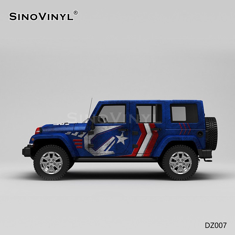 DZ007 Captain America Painting Customized Car Vinyl Wrap