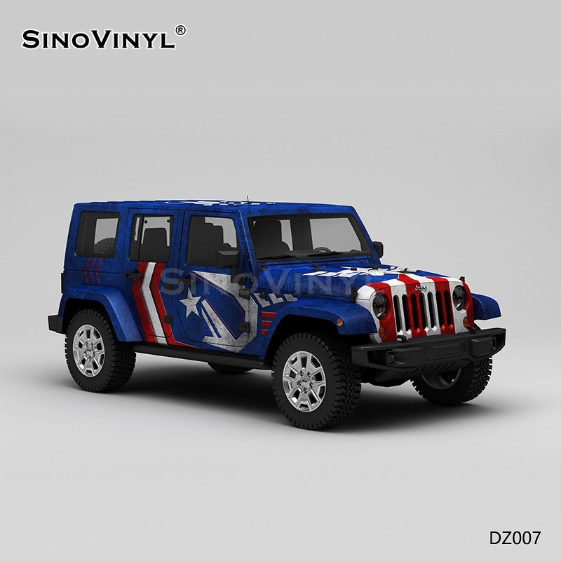 DZ007 Captain America Painting Customized Car Vinyl Wrap