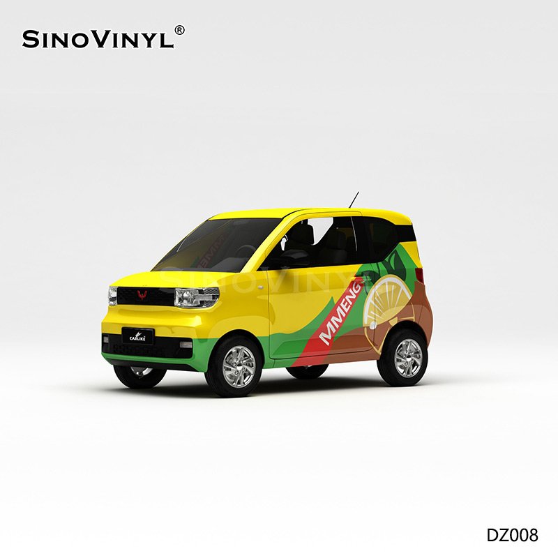 DZ008 Lemon Yellow Painting Customized Car Vinyl Wrap