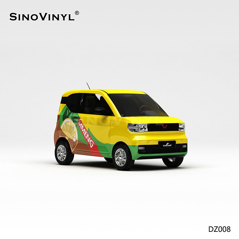 DZ008 Lemon Yellow Painting Customized Car Vinyl Wrap