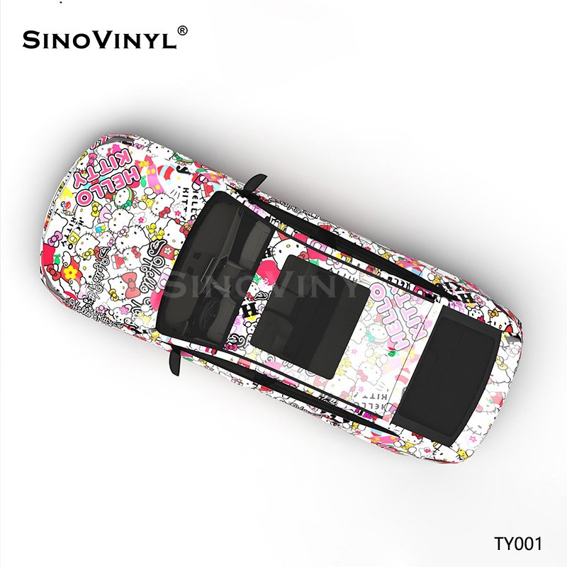 TY001 Hello Kitty Cat Painting Customized Car Vinyl Wrap