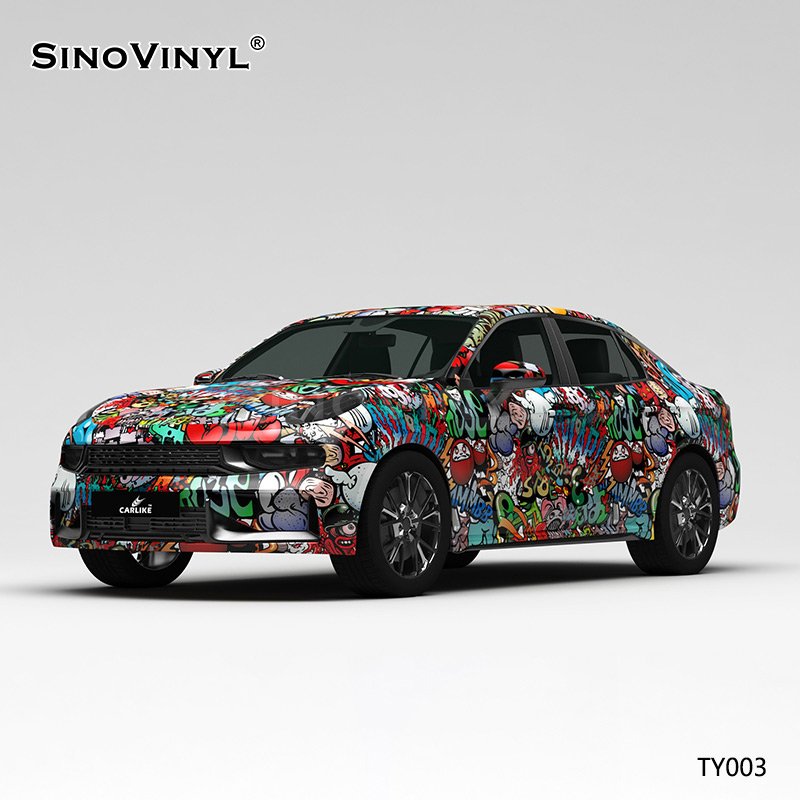 TY003 Cartoon Explosion Painting Customized Car Vinyl Wrap
