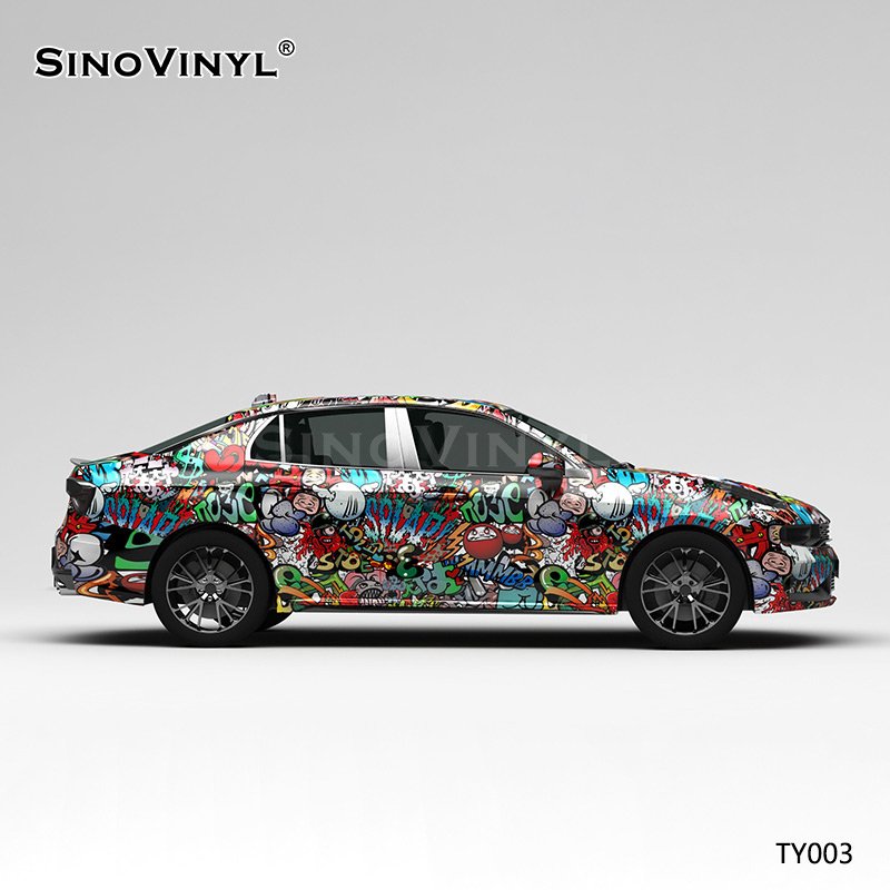TY003 Cartoon Explosion Painting Customized Car Vinyl Wrap