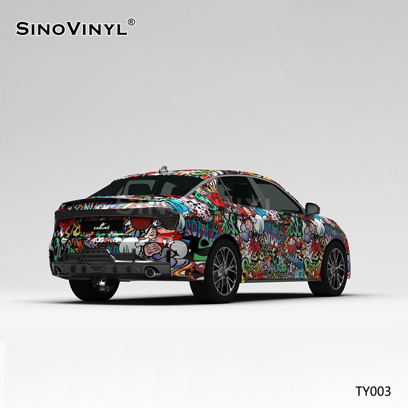 TY003 Cartoon Explosion Painting Customized Car Vinyl Wrap