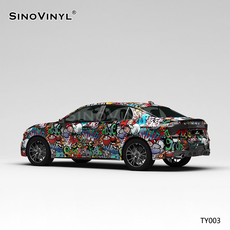 TY003 Cartoon Explosion Painting Customized Car Vinyl Wrap