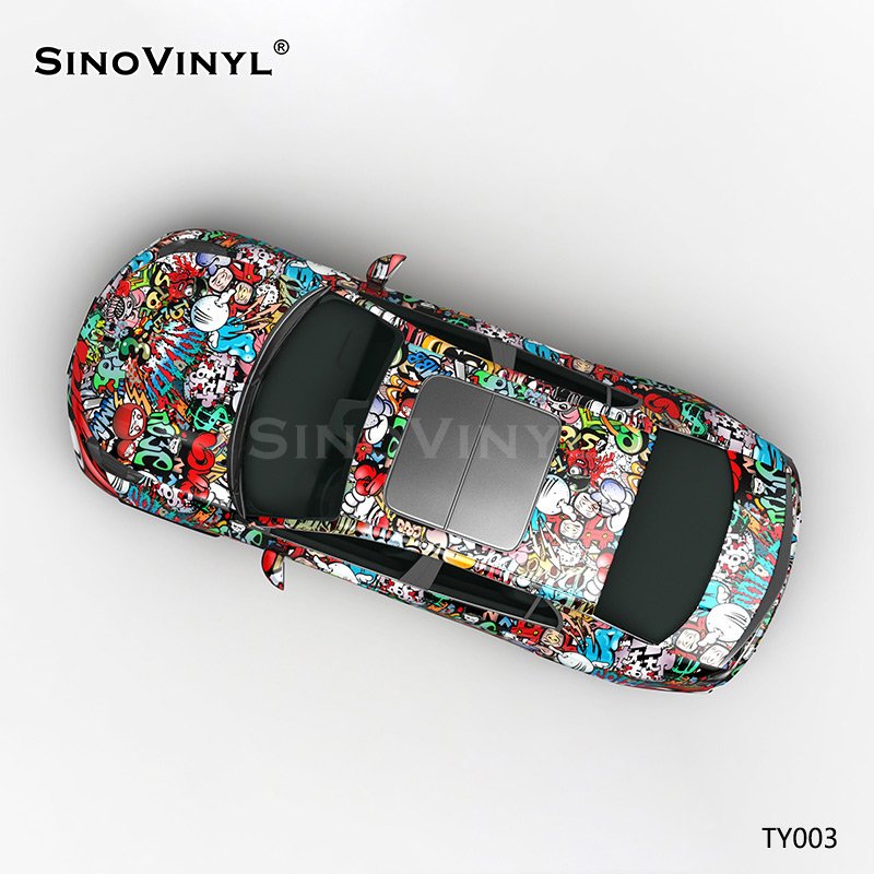 TY003 Cartoon Explosion Painting Customized Car Vinyl Wrap