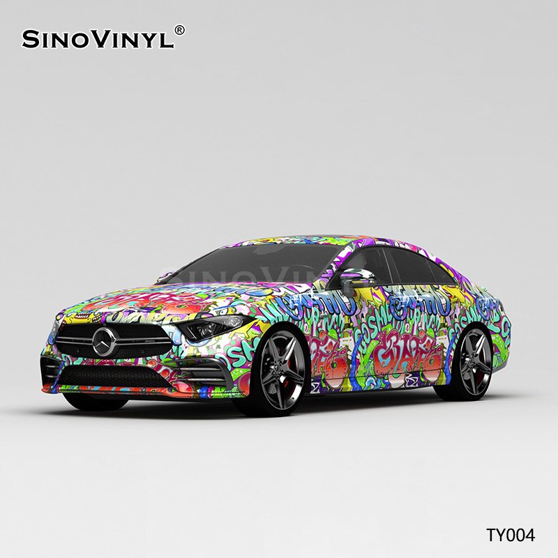TY004 Letter Painting Customized Car Vinyl Wrap