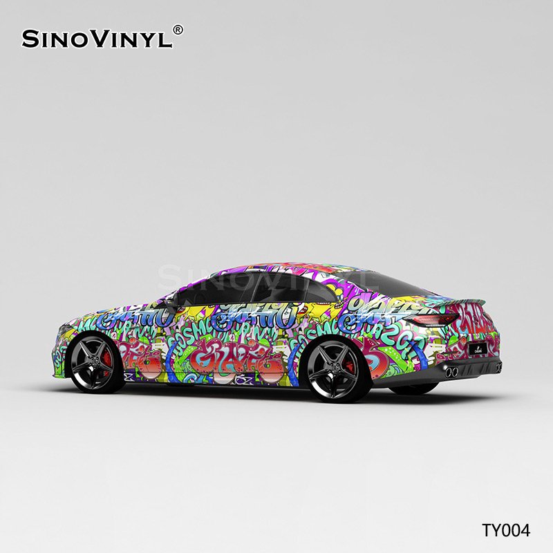 TY004 Letter Painting Customized Car Vinyl Wrap