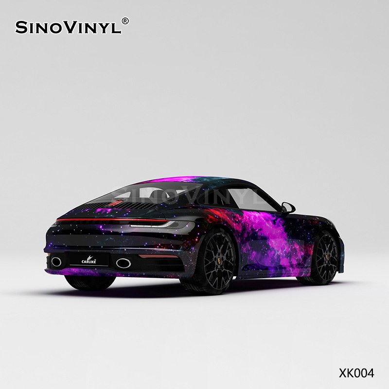XK004 Black Purple Starry Sky Customized Car Vinyl Wrap