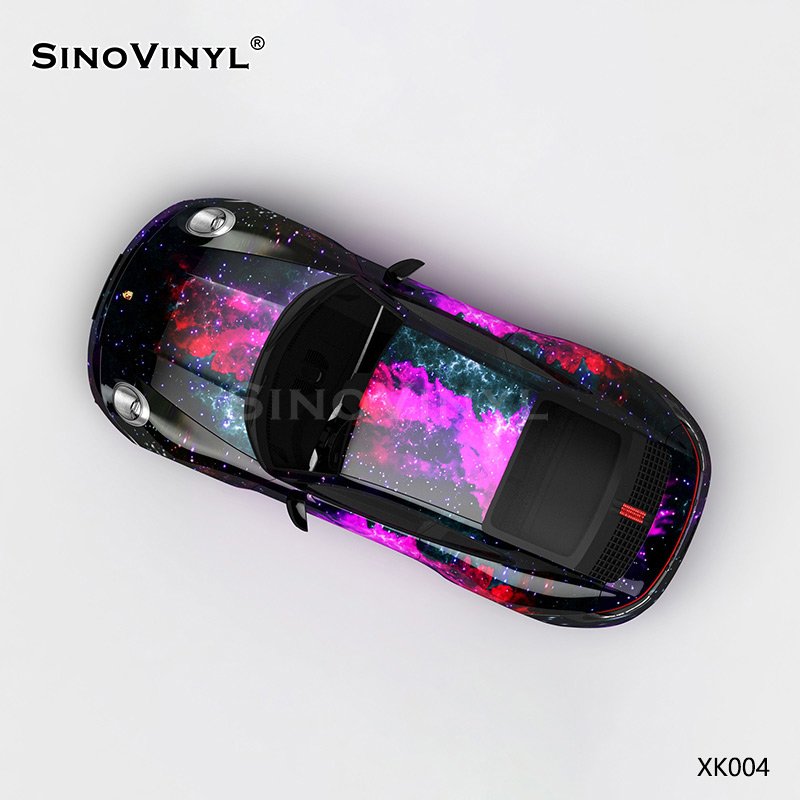 XK004 Black Purple Starry Sky Customized Car Vinyl Wrap