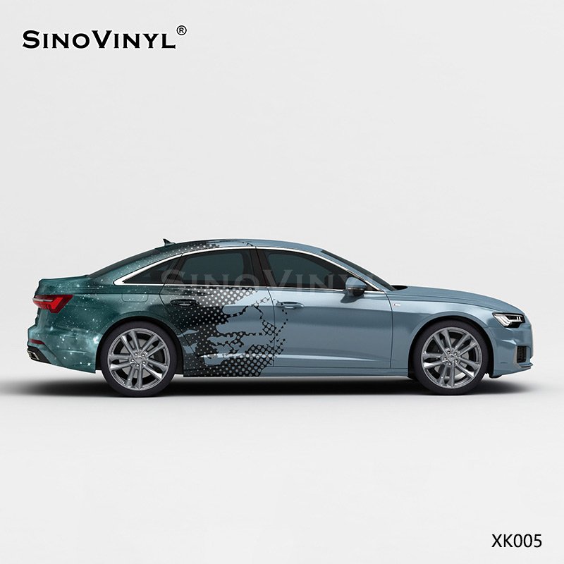 XK005 Grey Blue Starry Sky Customized Car Vinyl Wrap