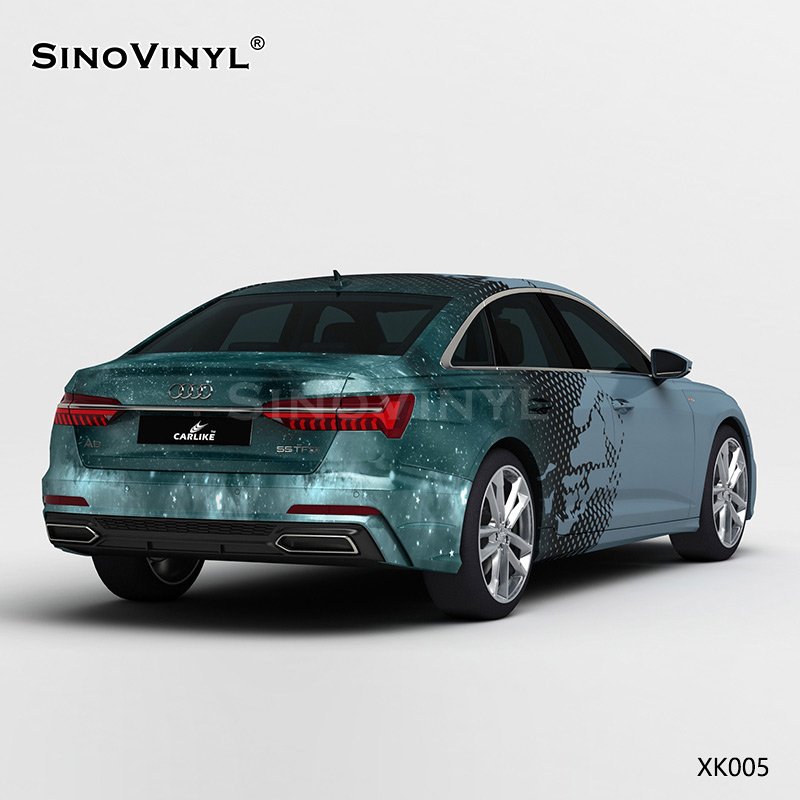 XK005 Grey Blue Starry Sky Customized Car Vinyl Wrap