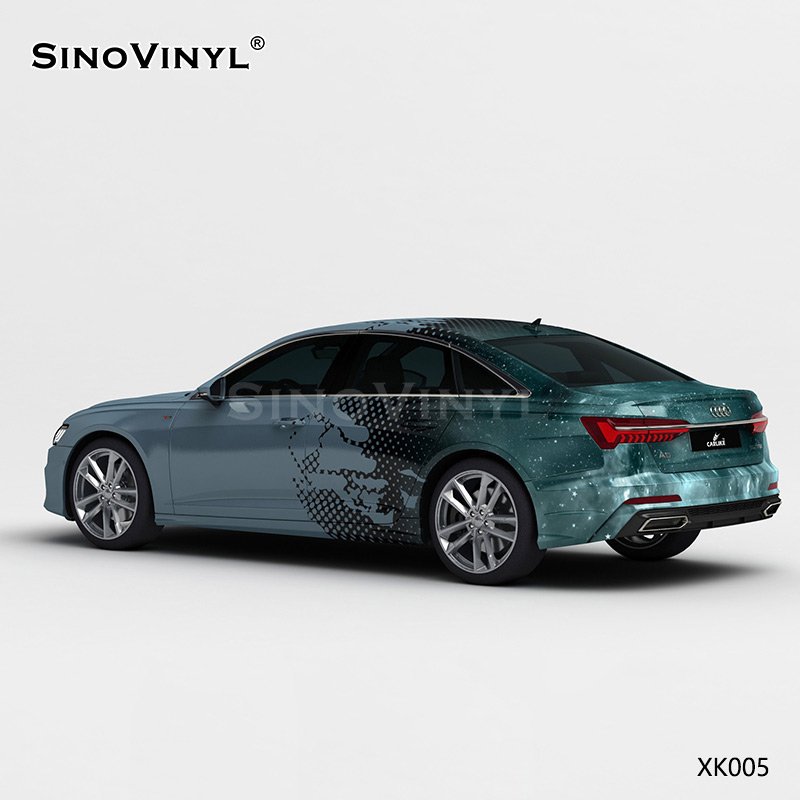 XK005 Grey Blue Starry Sky Customized Car Vinyl Wrap