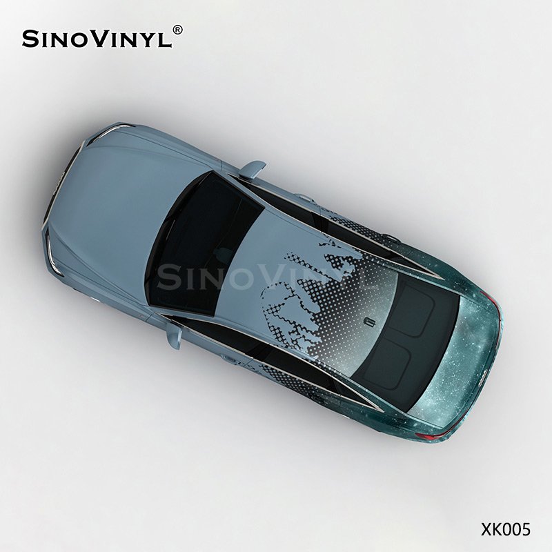 XK005 Grey Blue Starry Sky Customized Car Vinyl Wrap