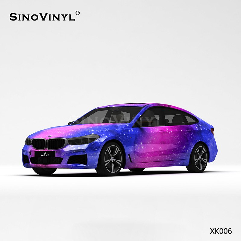 XK006 Blue Pink Starry Sky Customized Car Vinyl Wrap