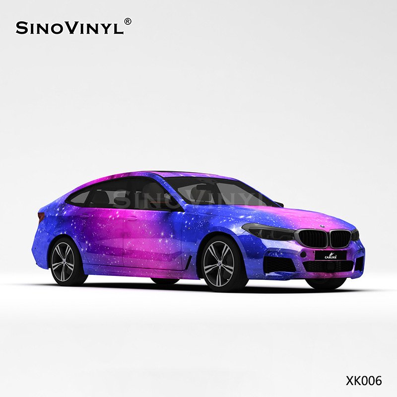 XK006 Blue Pink Starry Sky Customized Car Vinyl Wrap