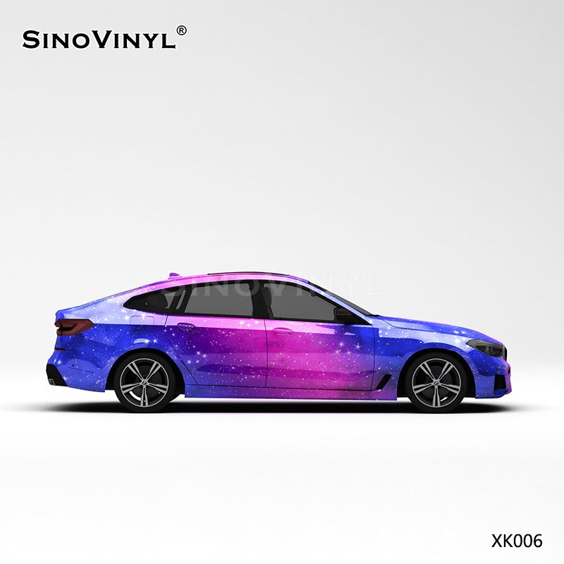 XK006 Blue Pink Starry Sky Customized Car Vinyl Wrap
