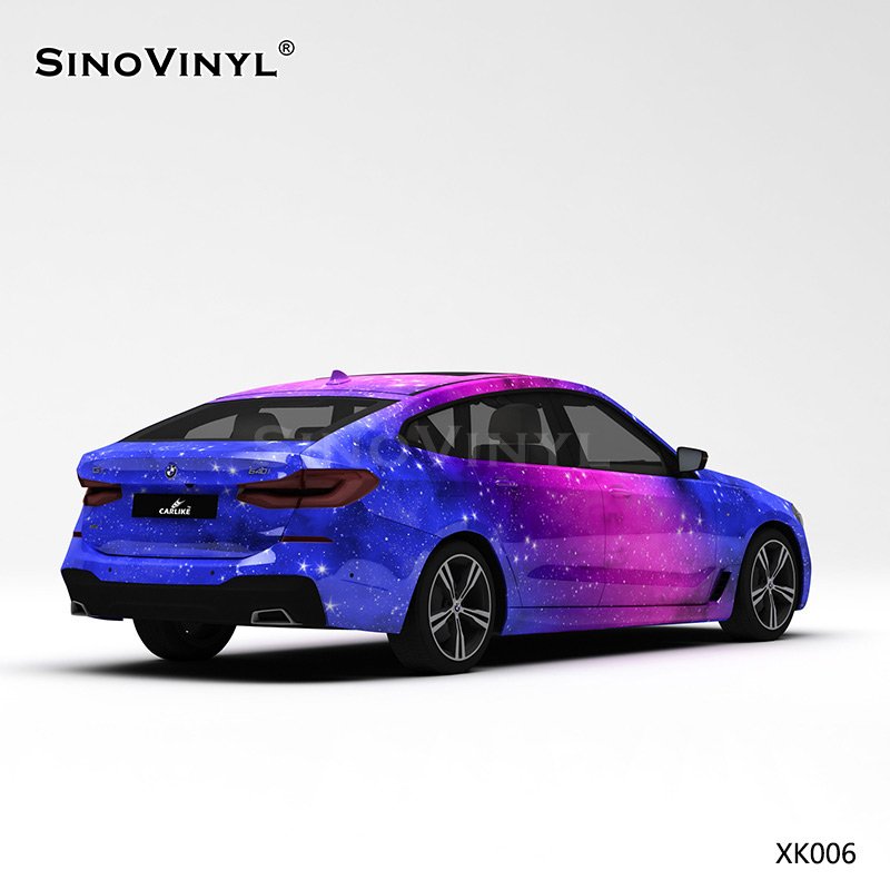 XK006 Blue Pink Starry Sky Customized Car Vinyl Wrap