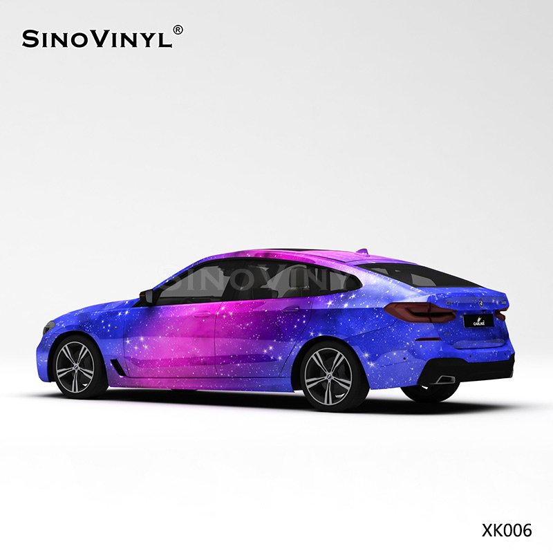 XK006 Blue Pink Starry Sky Customized Car Vinyl Wrap