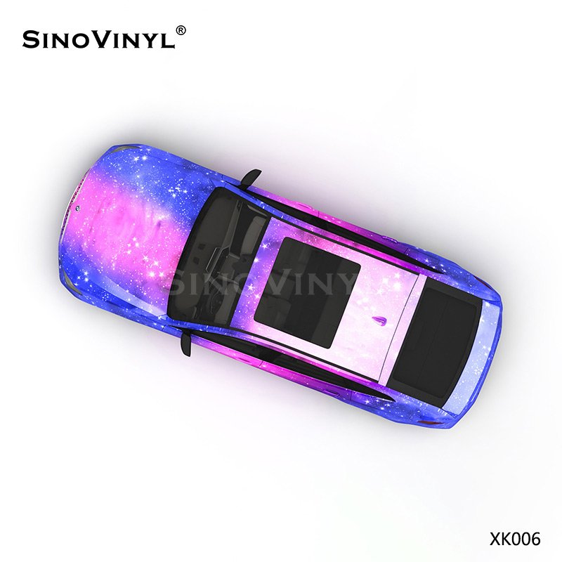 XK006 Blue Pink Starry Sky Customized Car Vinyl Wrap