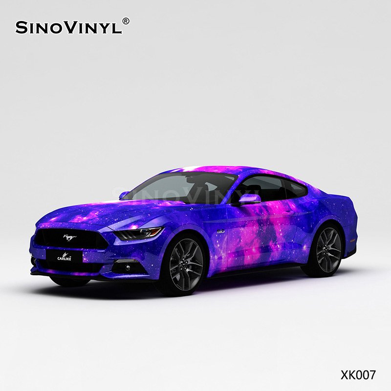 XK007 Blue Pink Starry Sky Customized Car Vinyl Wrap