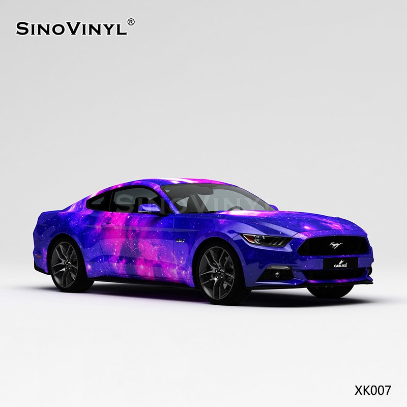 XK007 Blue Pink Starry Sky Customized Car Vinyl Wrap