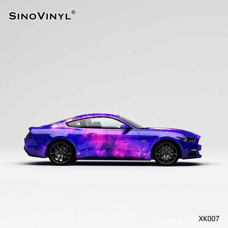 XK007 Blue Pink Starry Sky Customized Car Vinyl Wrap