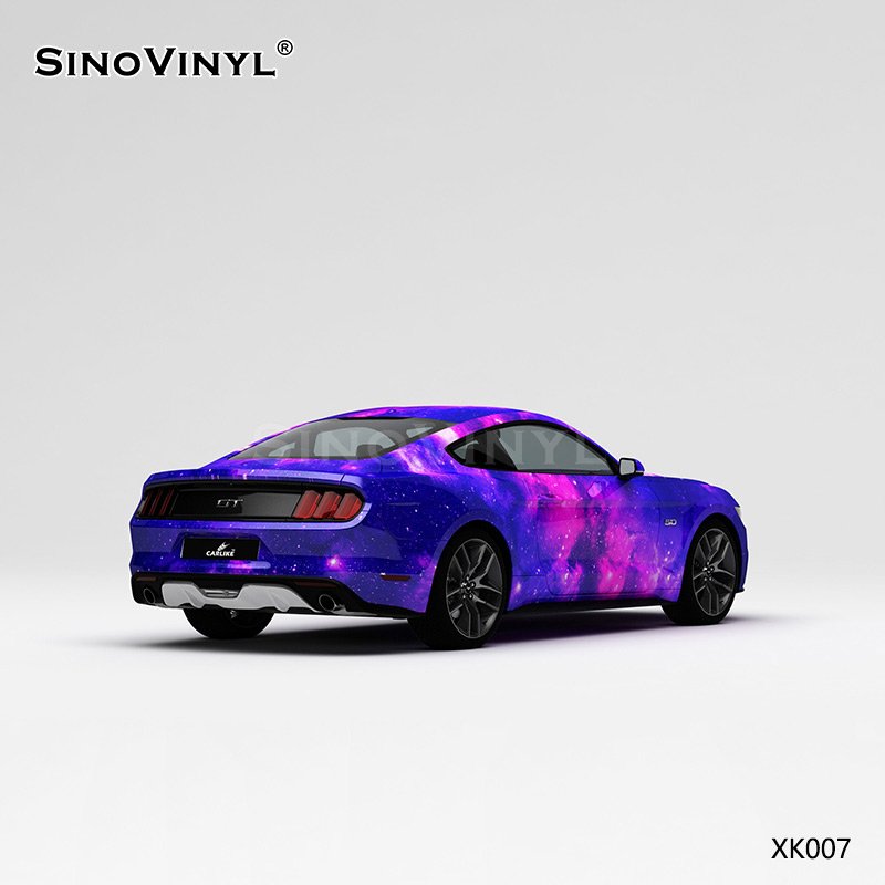 XK007 Blue Pink Starry Sky Customized Car Vinyl Wrap