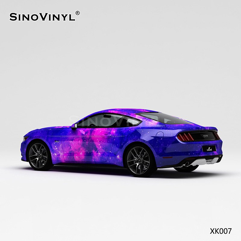 XK007 Blue Pink Starry Sky Customized Car Vinyl Wrap