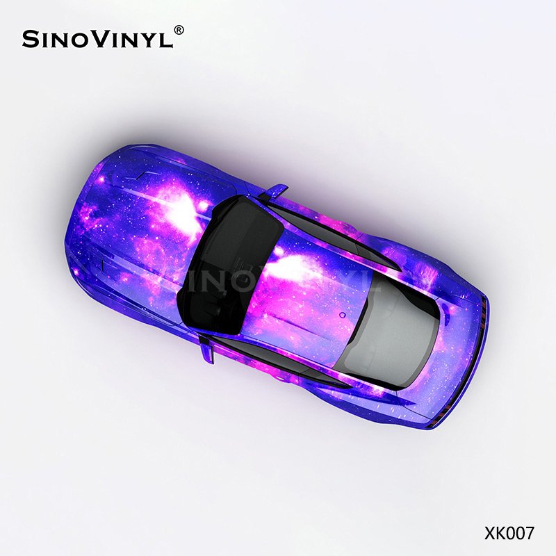 XK007 Blue Pink Starry Sky Customized Car Vinyl Wrap