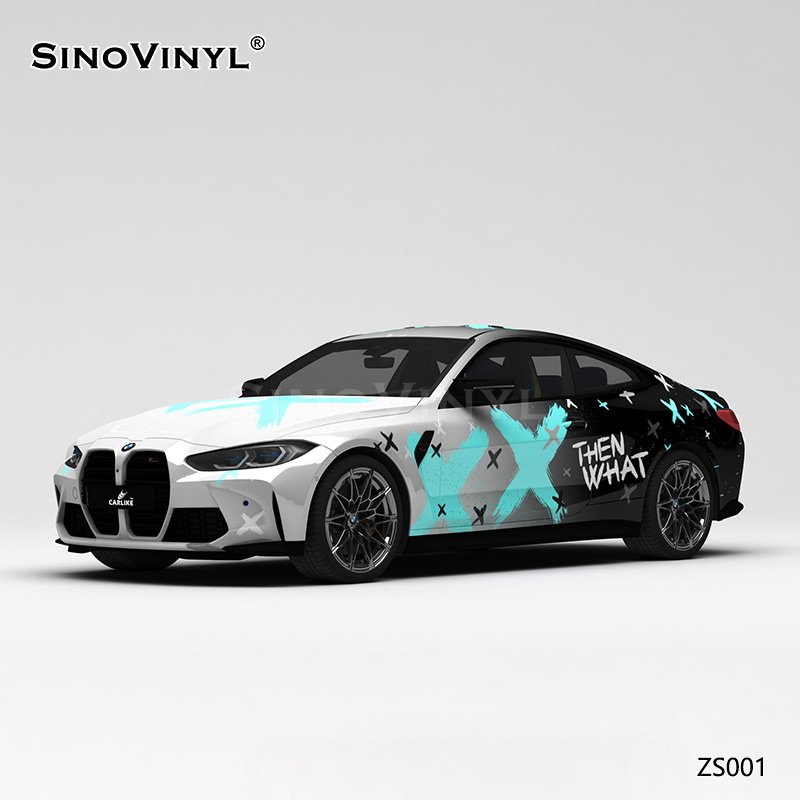 ZS001 Gradual Splash Ink Battle Damage Customized Car Vinyl Wrap