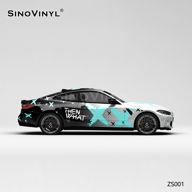 ZS001 Gradual Splash Ink Battle Damage Customized Car Vinyl Wrap