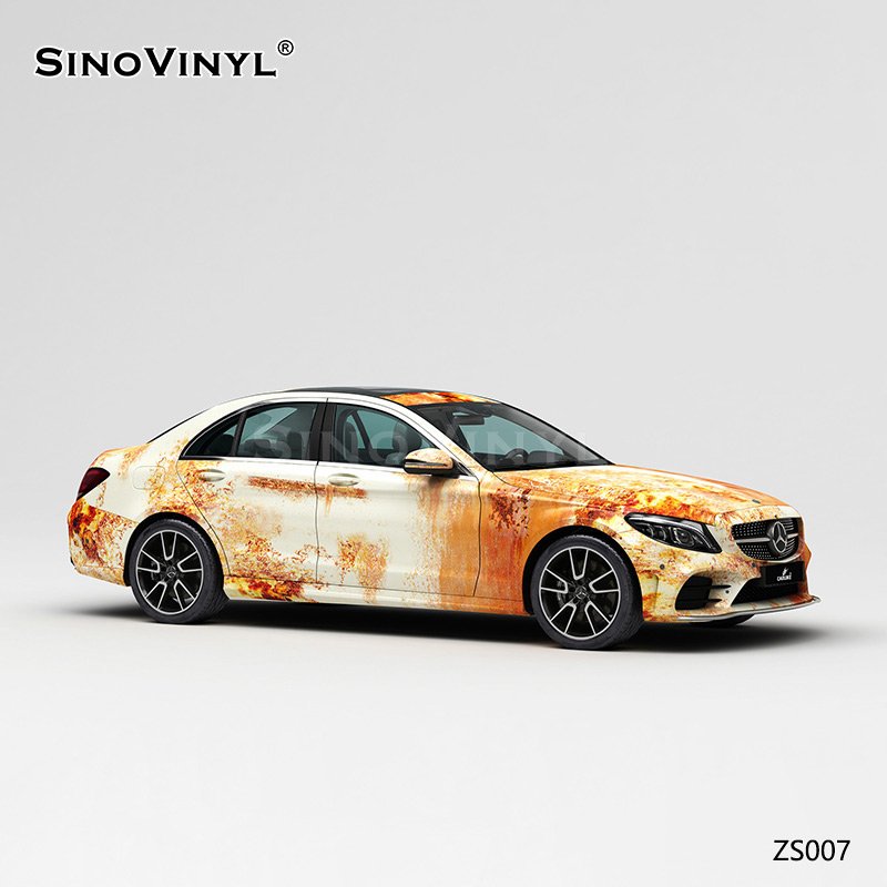 ZS007 Rust Painting Printing Customized Car Vinyl Wrap