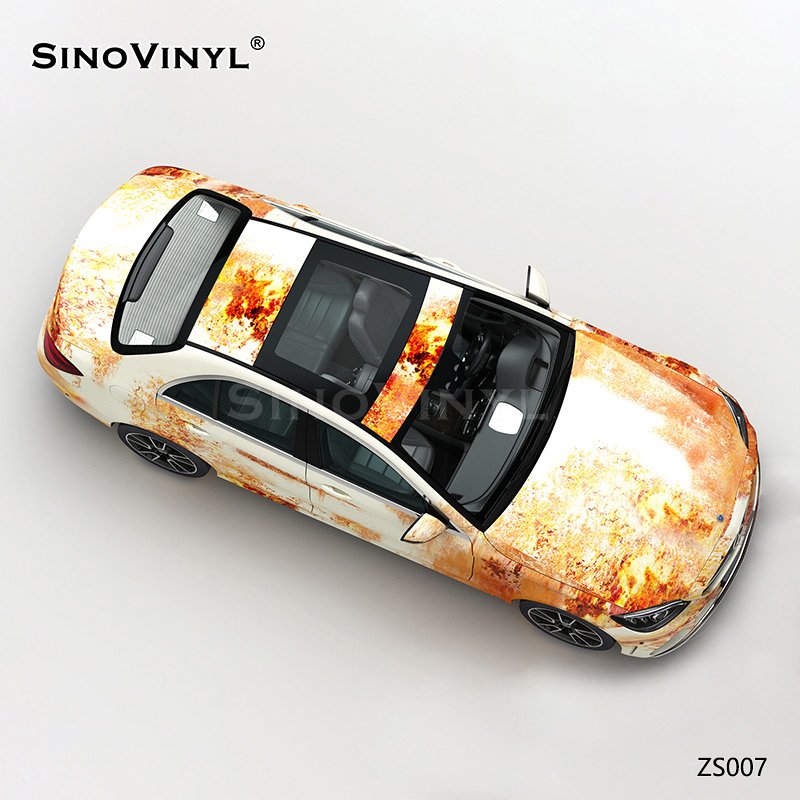 ZS007 Rust Painting Printing Customized Car Vinyl Wrap