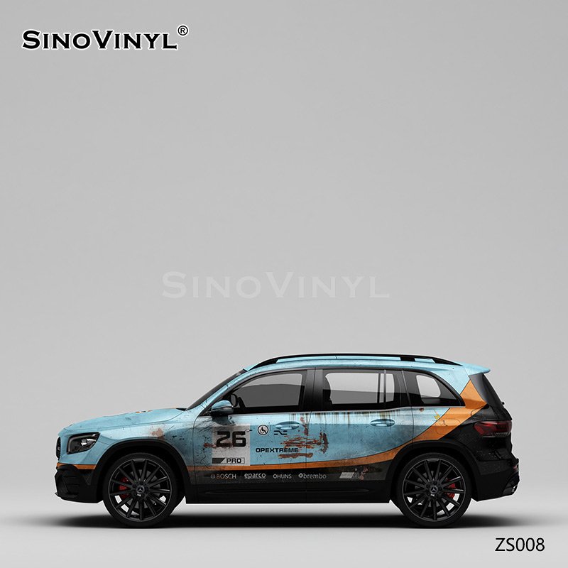 ZS008 Rusty Gulf Oil Painting Customized Car Vinyl Wrap