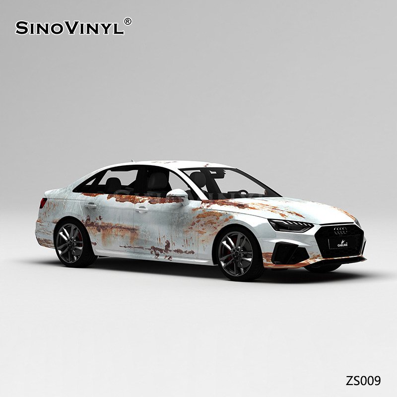 ZS009 Old Rust Printing Customized Car Vinyl Wrap