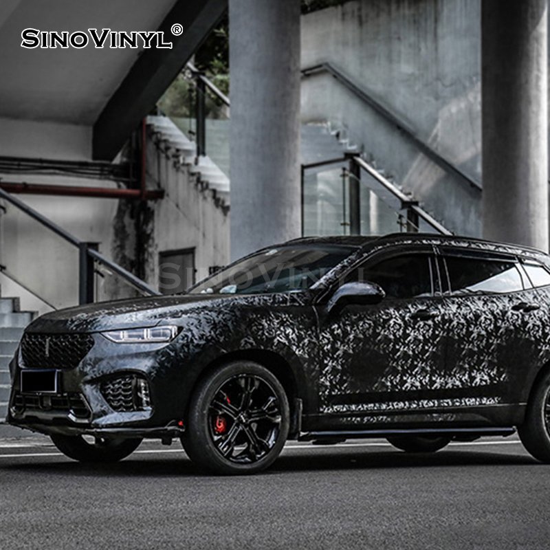 Factory Price Ghost Shadow Black 3D Vinyl Car Wrap Vehicle Multi Custom Vinyl