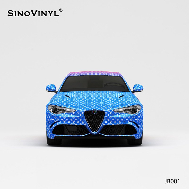 JB001 LV Blue And Red Two-color Gradient Self Adhesive Stickers PVC Vinyl