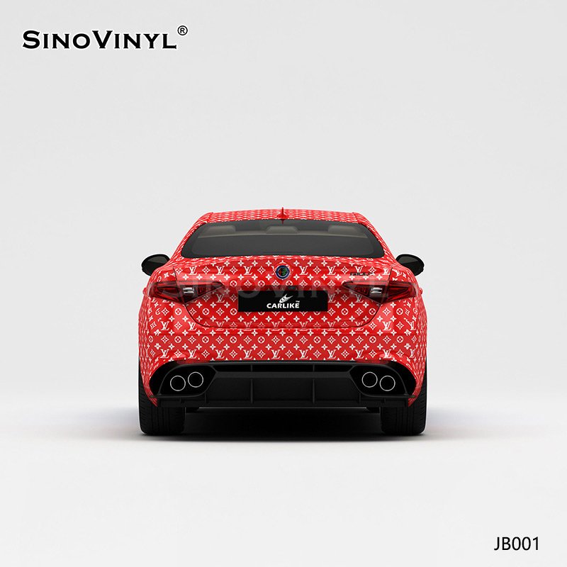 JB001 LV Blue And Red Two-color Gradient Self Adhesive Stickers PVC Vinyl