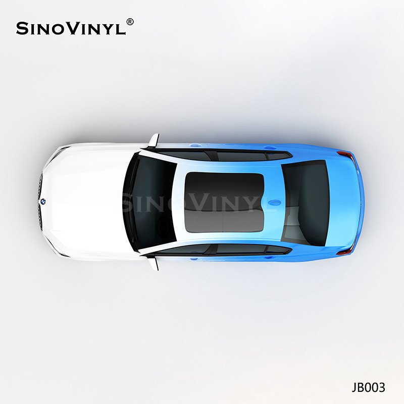 JB003 Gradient From White To Blue Splashing Ink Customized Wrapping Paper Car