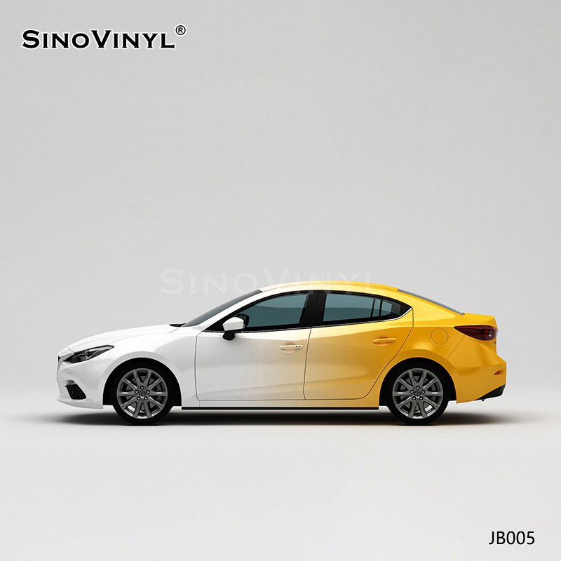 JB005 White-orange Gradient Vinyl Removable Color Change Car Wraps Vinyl