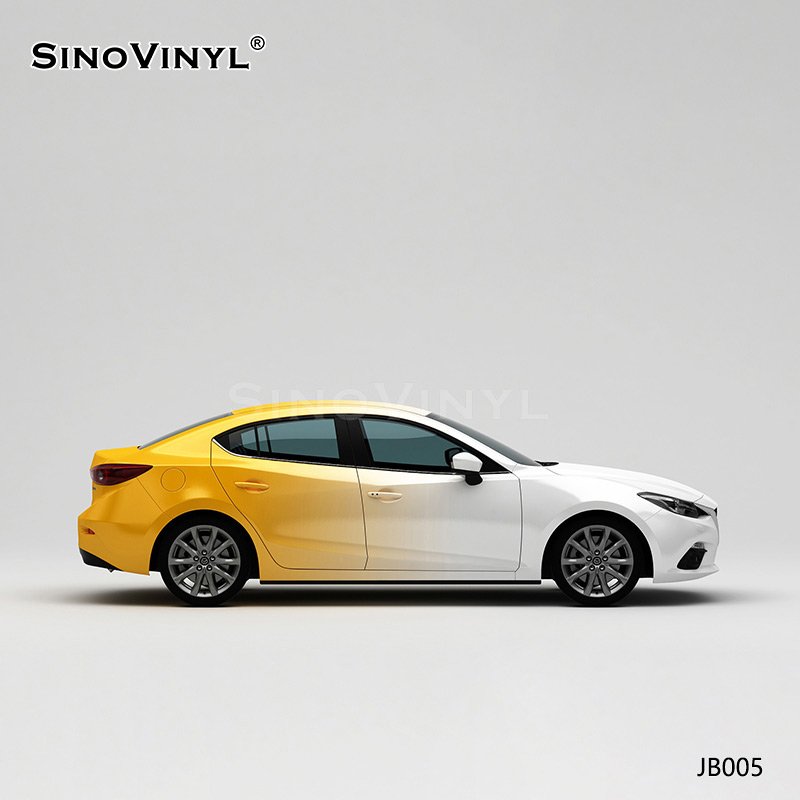 JB005 White-orange Gradient Vinyl Removable Color Change Car Wraps Vinyl