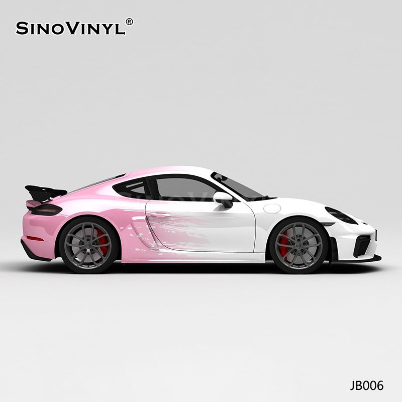 JB006 White Powder Splash Ink Gradient Self Adhesive Vinyl Sticker For Car