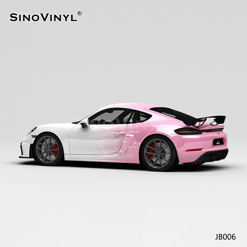 JB006 White Powder Splash Ink Gradient Self Adhesive Vinyl Sticker For Car