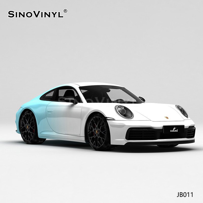 JB011 White And Blue Gradient Printable Car Wrap Vinyl Customized PVC Film