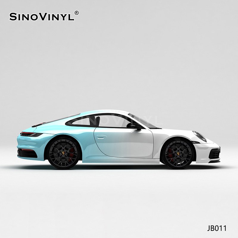 JB011 White And Blue Gradient Printable Car Wrap Vinyl Customized PVC Film