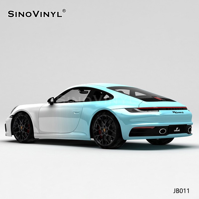 JB011 White And Blue Gradient Printable Car Wrap Vinyl Customized PVC Film
