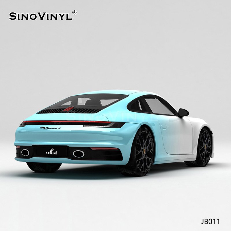 JB011 White And Blue Gradient Printable Car Wrap Vinyl Customized PVC Film
