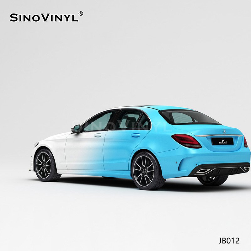 JB012 White And Blue Bevel Gradient Car Wrapping Vinyl Sticker Printing Auto Film